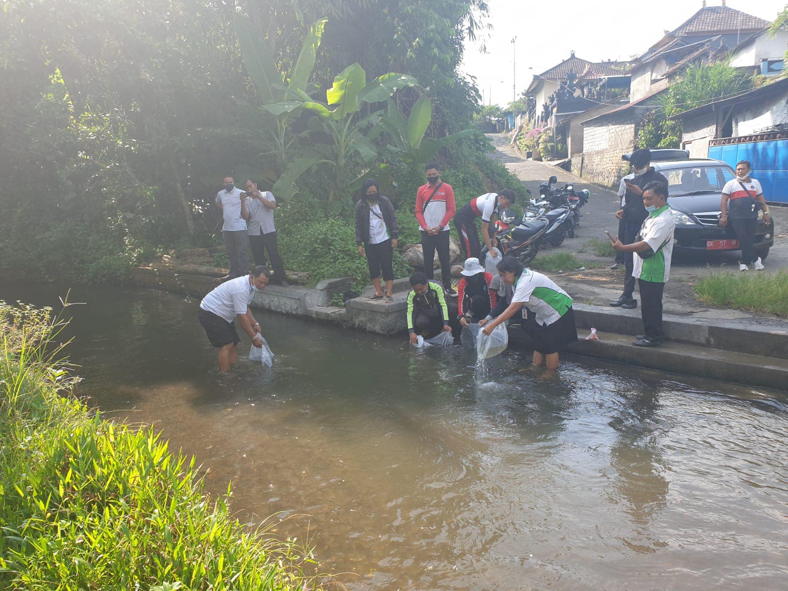 Restocking Benih Ikan Nila di Desa Manduang