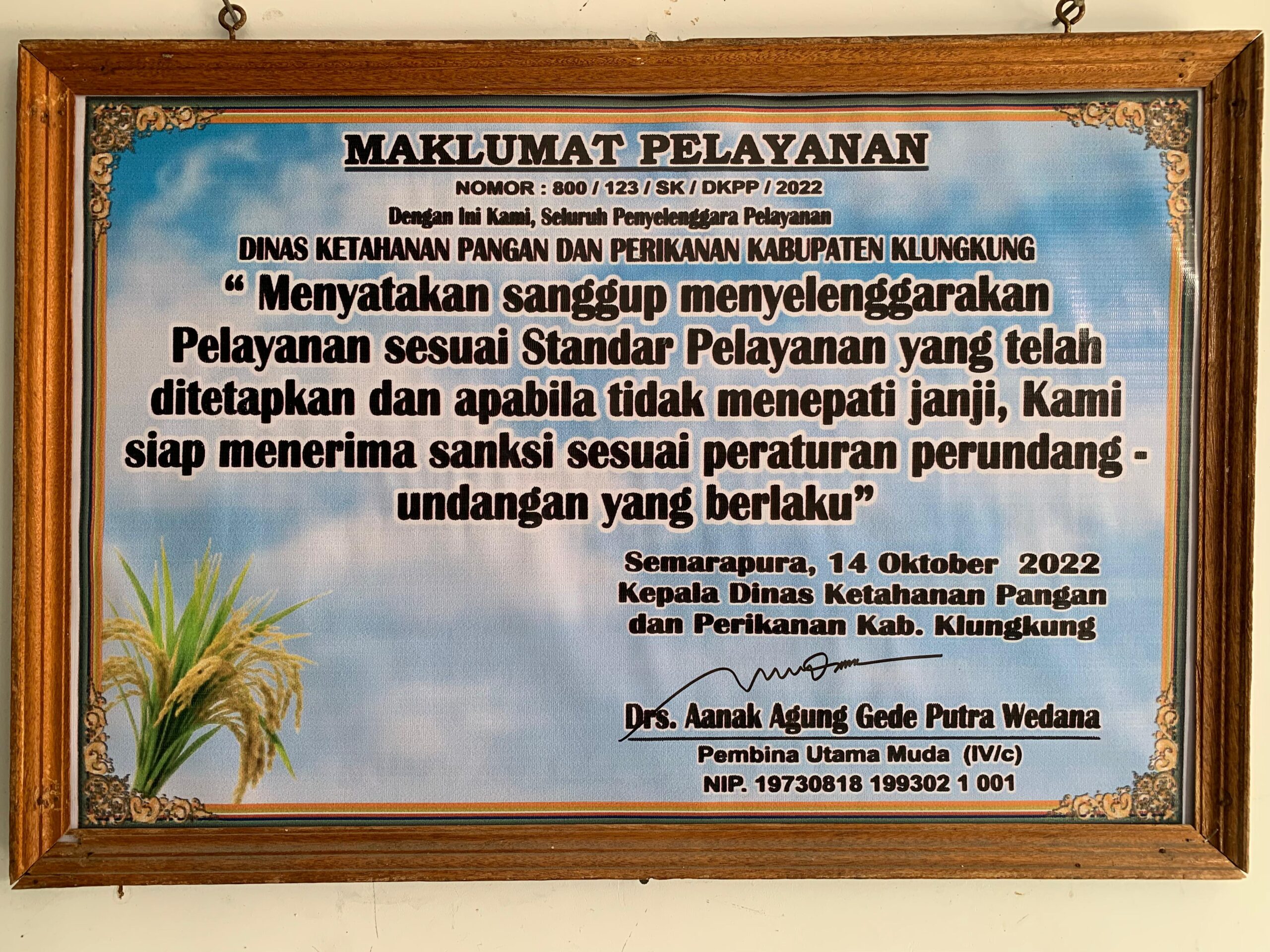 Maklumat Pelayanan DKPP